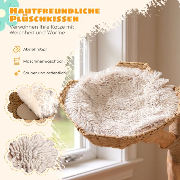 Massivholz-Kratzbaum mit Körben - 122cm