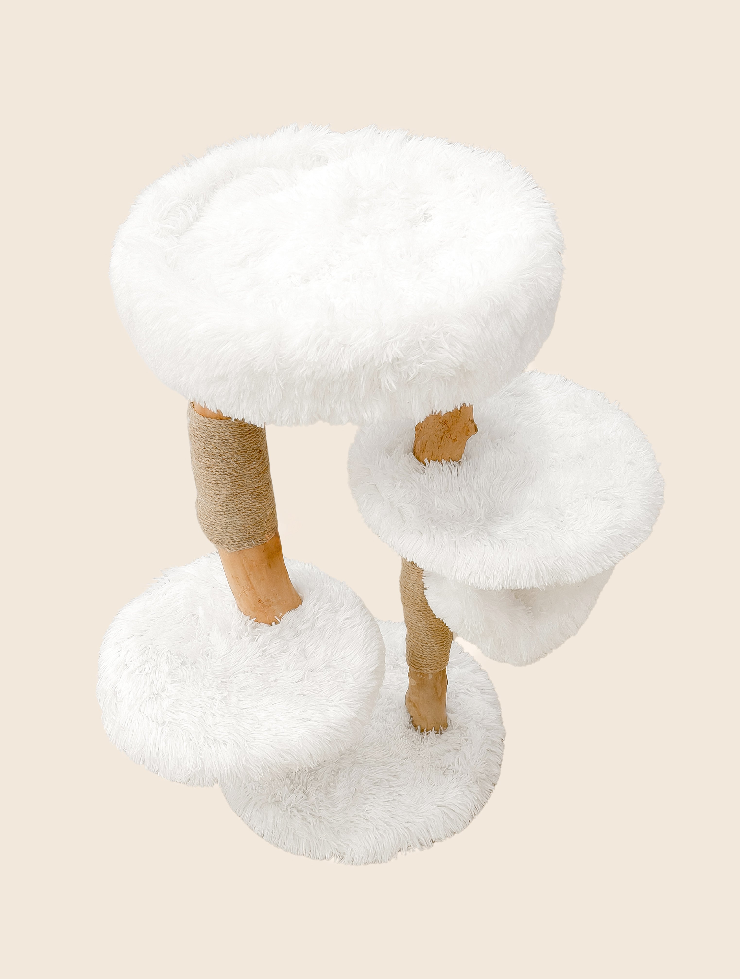 Massivholz-Kratzbaum weiß - 87cm