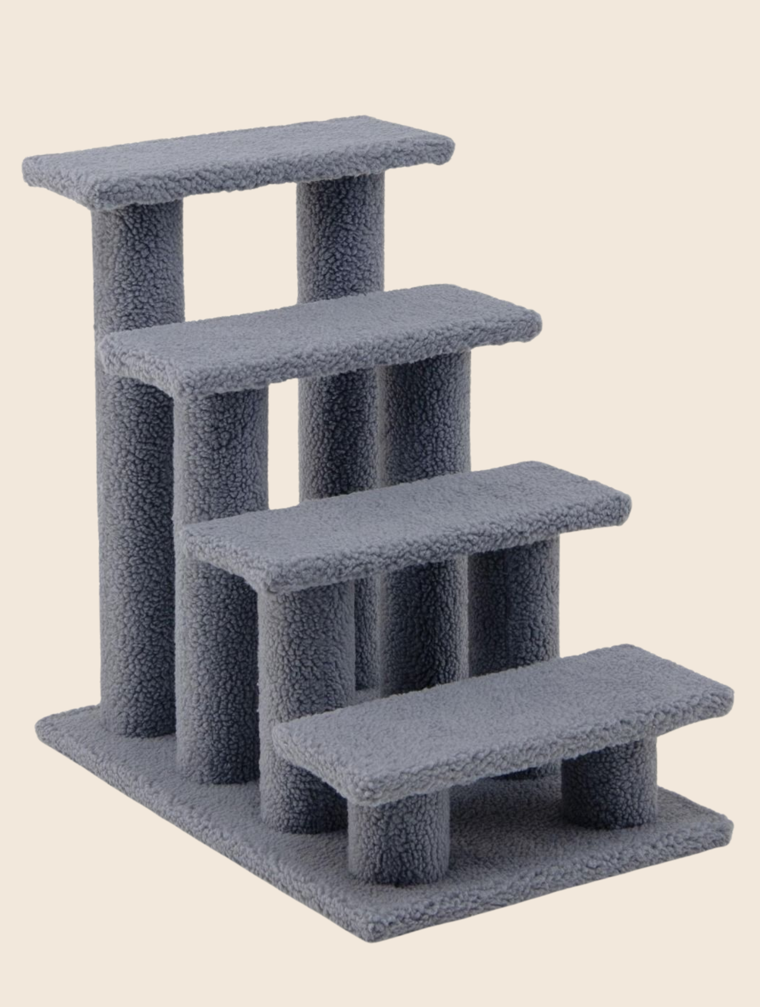 Katzentreppe Lamm Kaschmir weiß - 61 x 40 x 60 cm