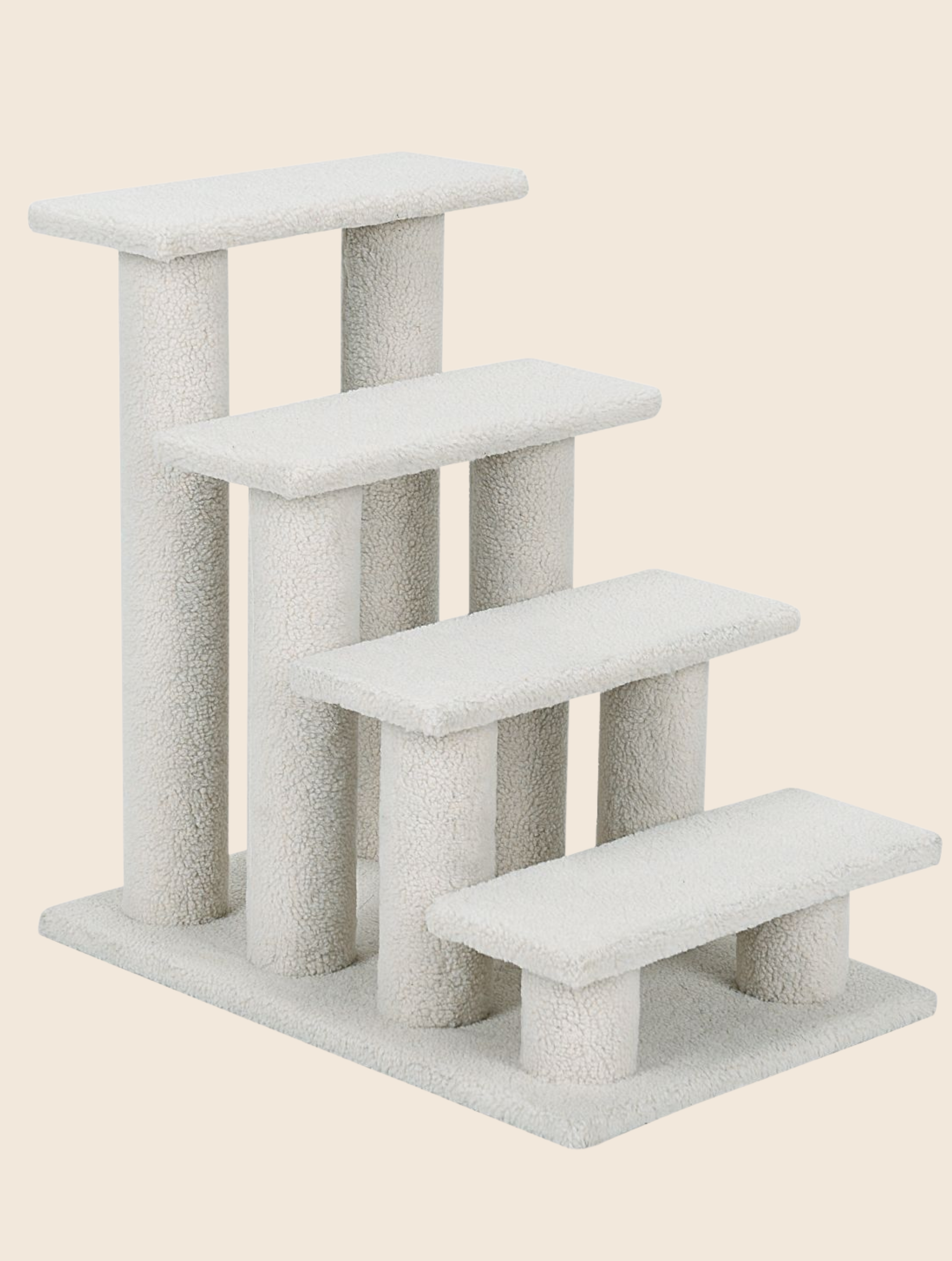Katzentreppe Lamm Kaschmir weiß - 61 x 40 x 60 cm